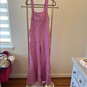 Pink Overalls with Button Detail
